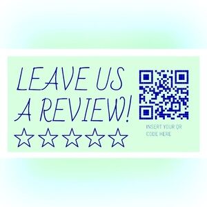 30 CUSTOM STICKERS - 2.25” x 1.25” - LEAVE US A REVIEW - PERSONALIZED W/ YOUR QR